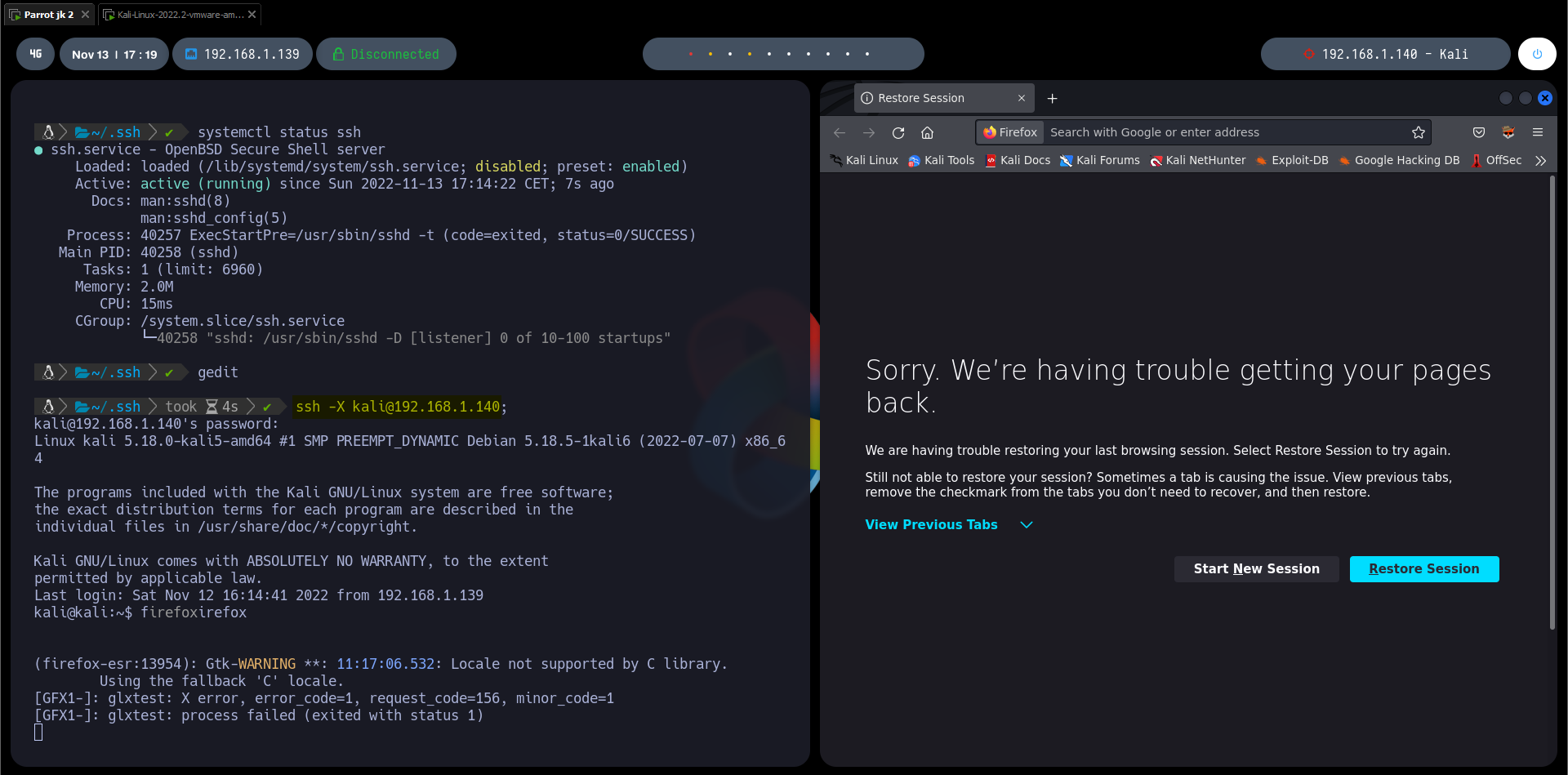 ssh de Linux a Linux